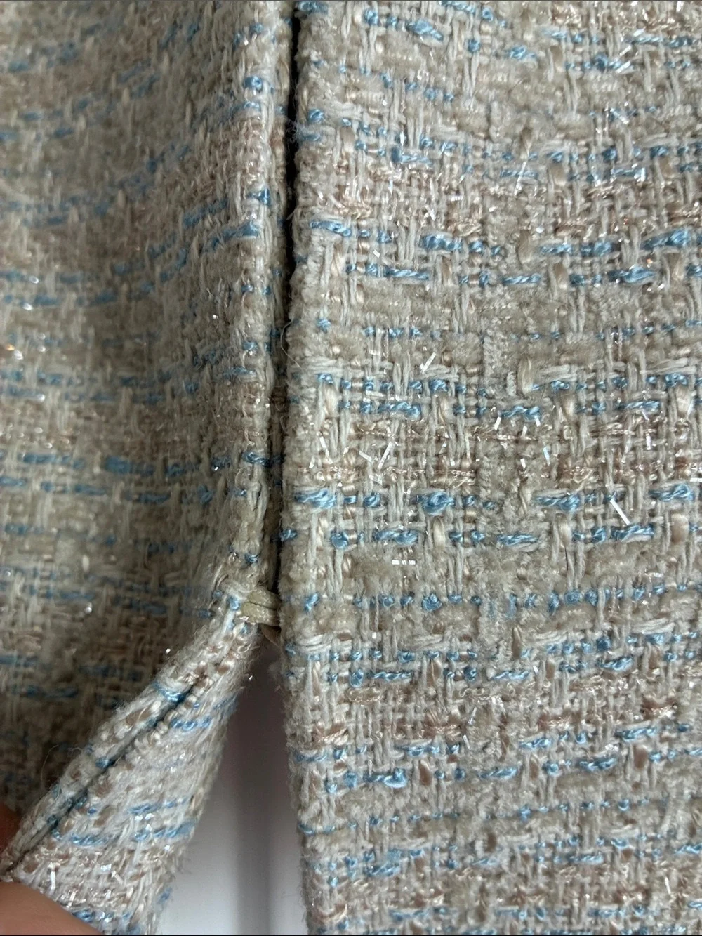 Vintage Studio M Tweed Crop Jacket Blazer Embroidered Floral Quiet Luxury